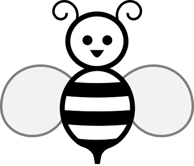 Stylized Bee Icon Black Background