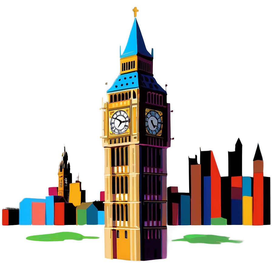 Stylized Big Ben Art Png Vak70