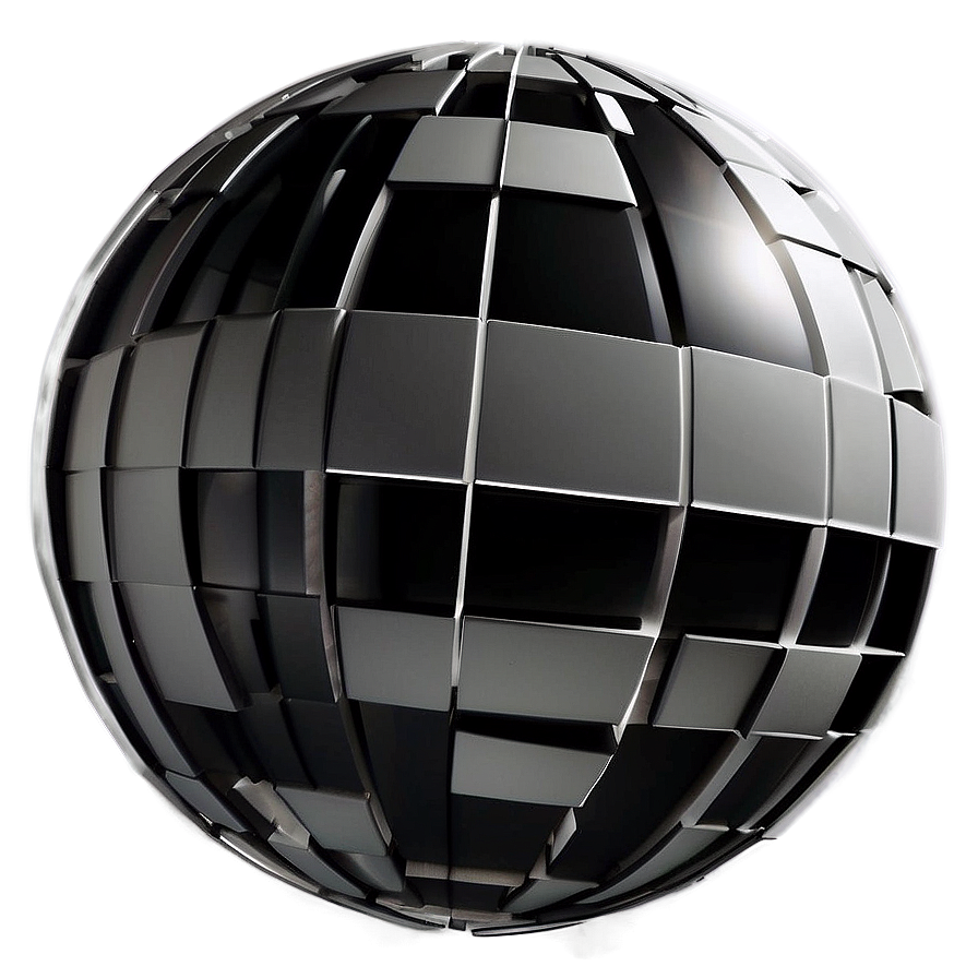 Stylized Black And White Globe Png 06282024