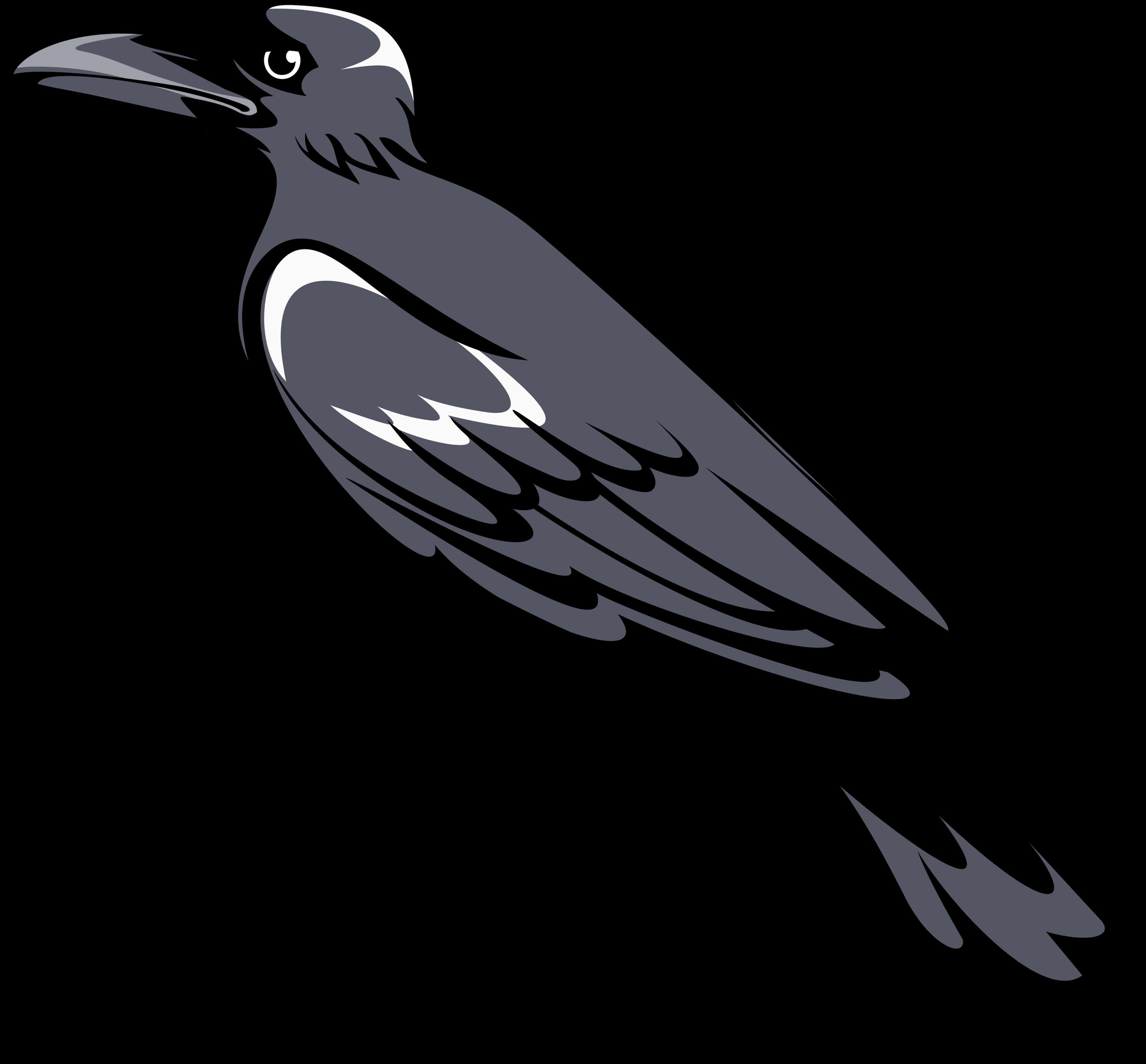 Stylized Black Crow Graphic