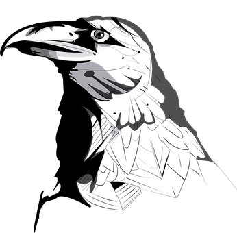 Stylized Black Crow Graphic