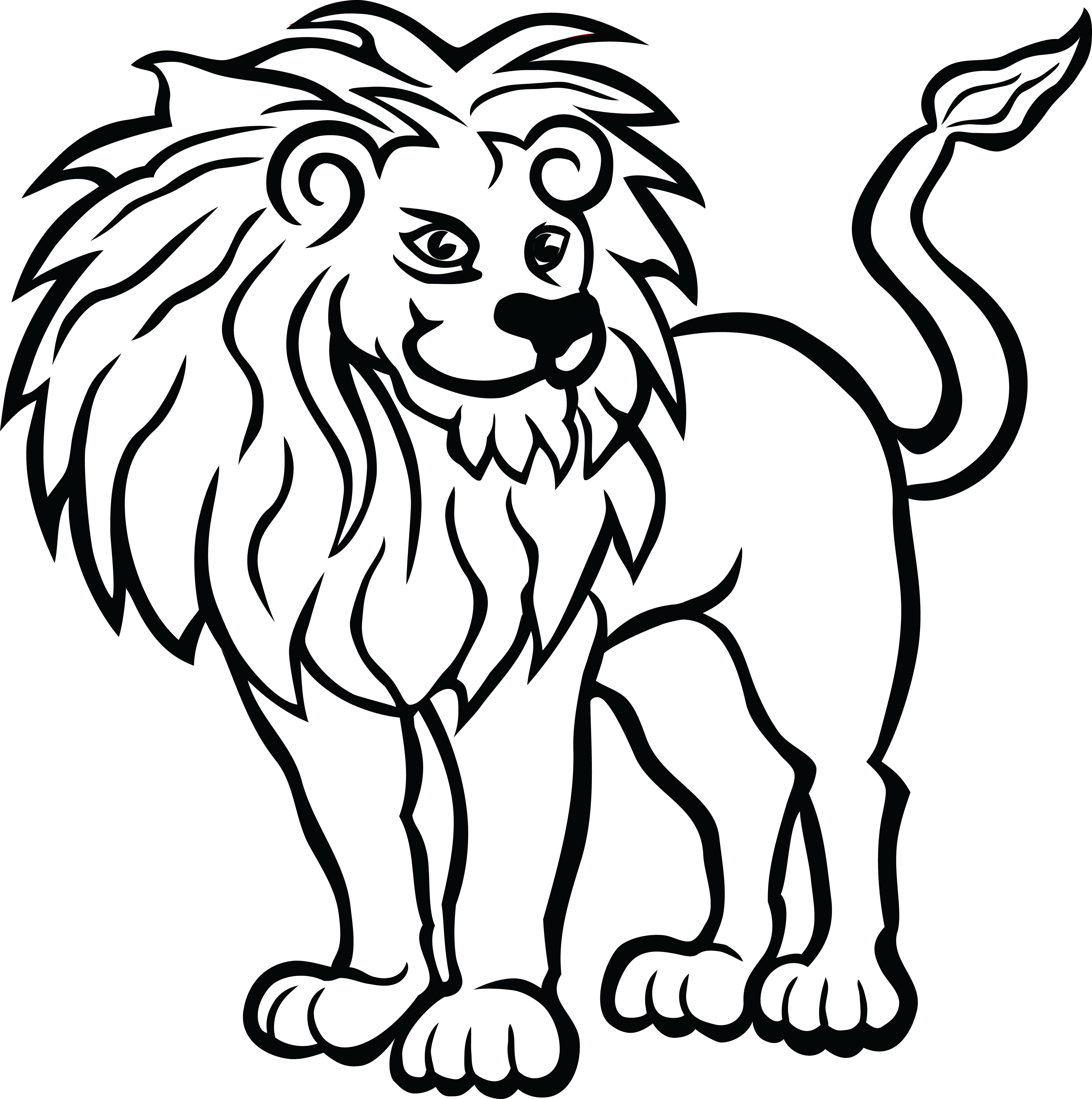 Stylized Black Lion Illustration