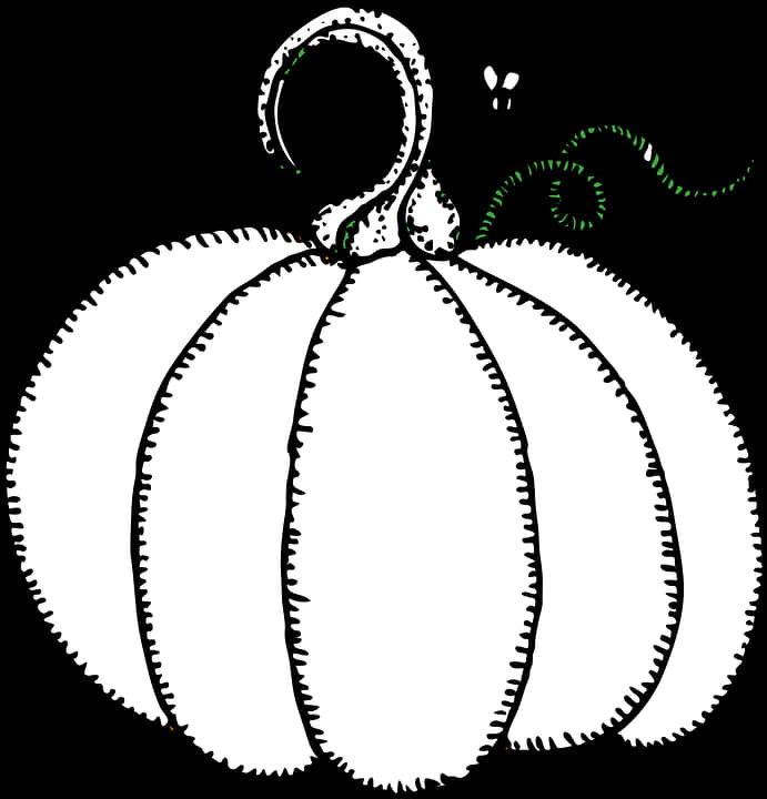 Stylized Black White Pumpkin Illustration