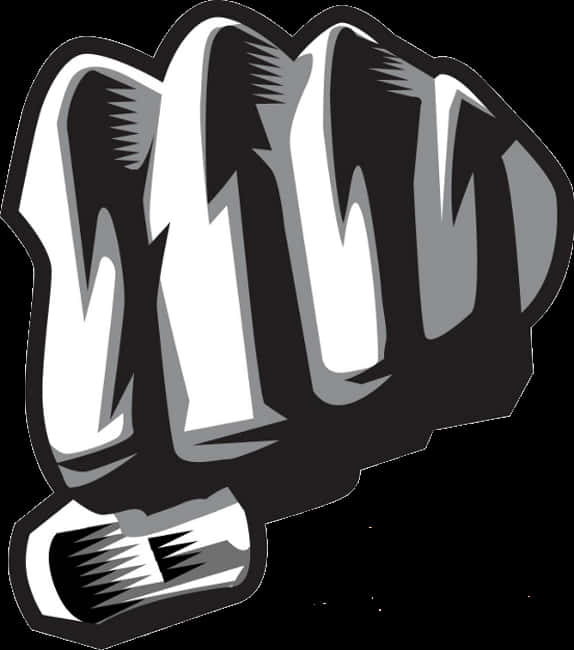 Stylized Blackand White Fist Illustration