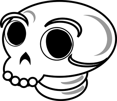 Stylized Blackand White Skull Graphic