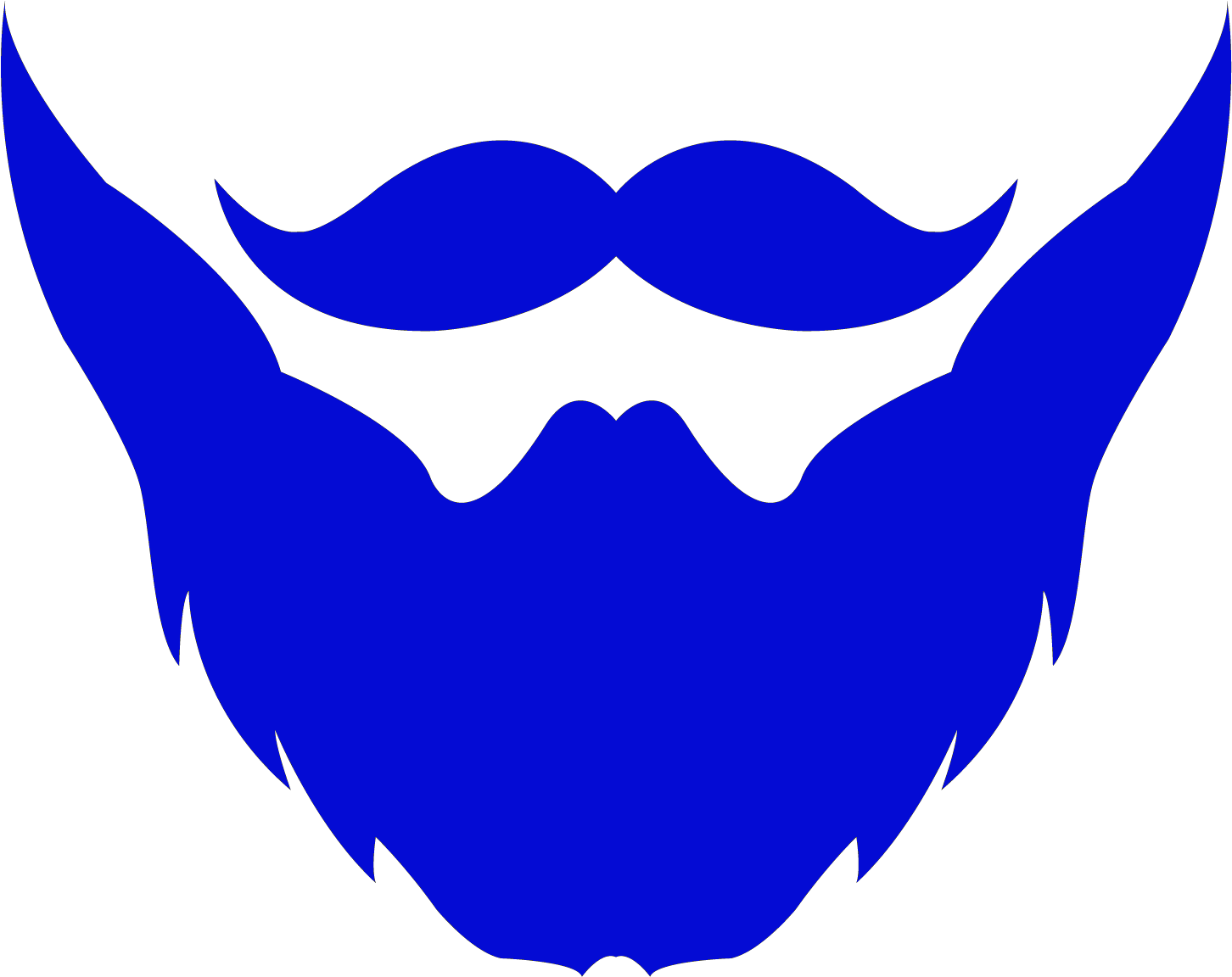 Stylized Blue Beardand Mustache