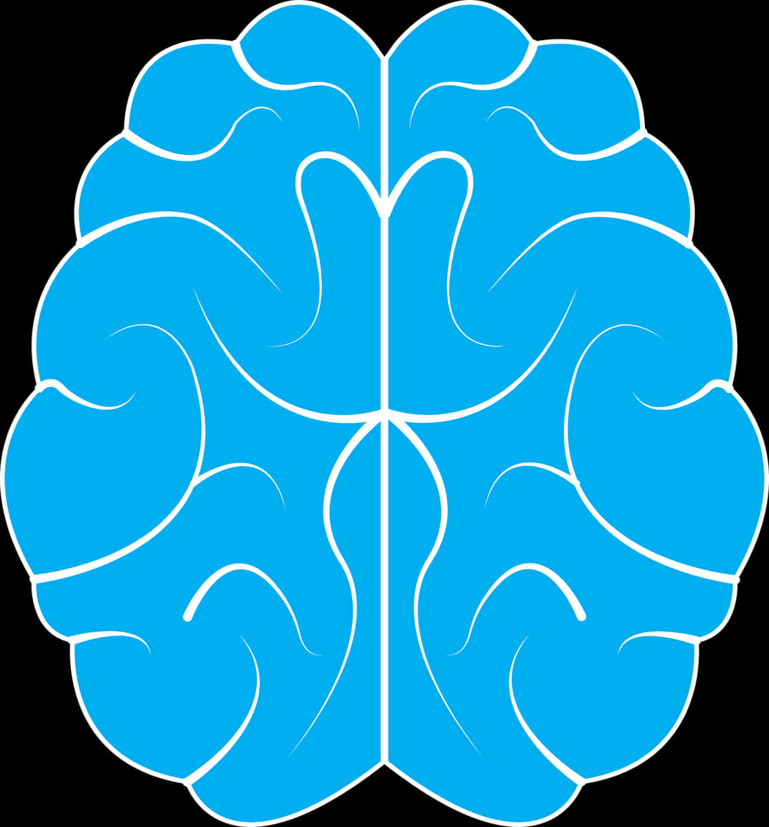 Stylized Blue Brain Illustration