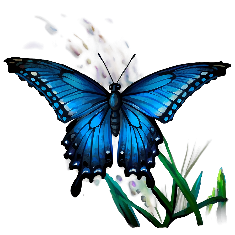 Stylized Blue Butterflies Png Cei