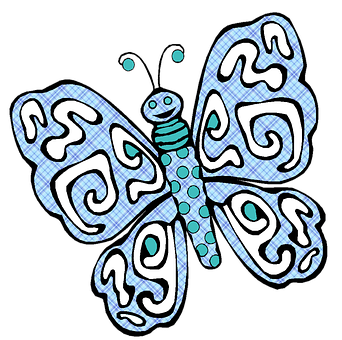 Stylized Blue Butterfly Illustration