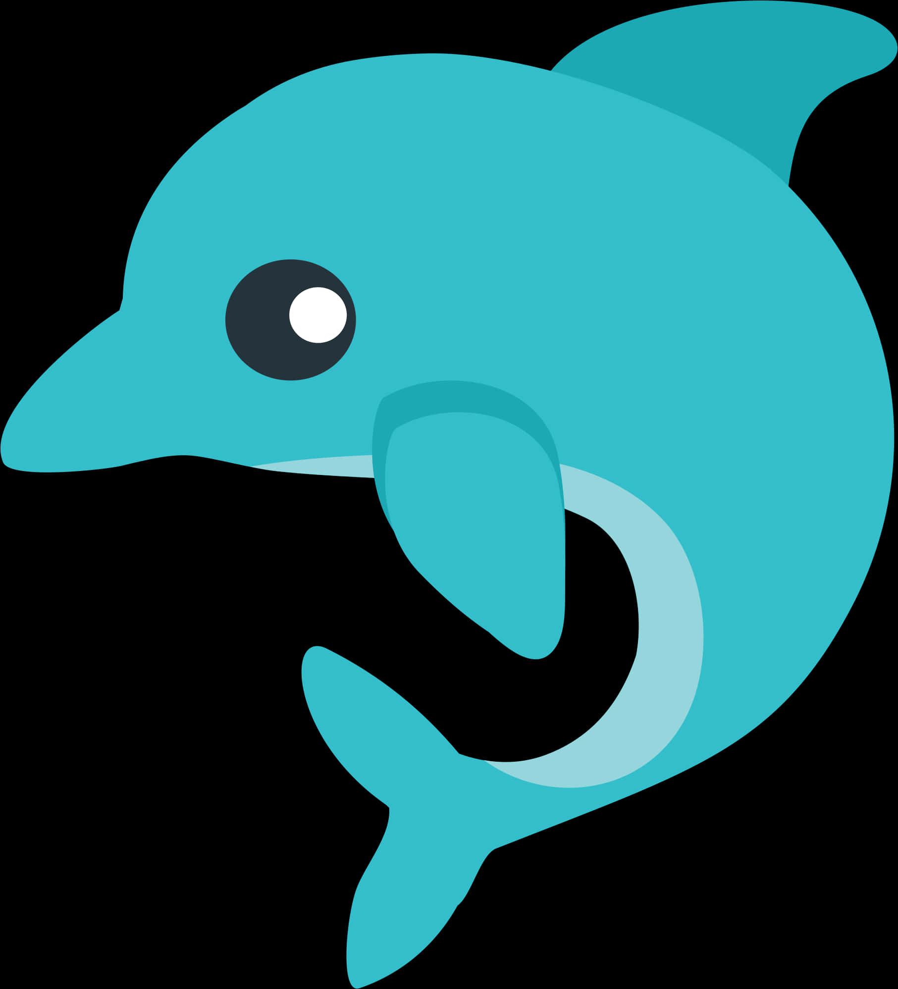 Stylized Blue Dolphin Graphic