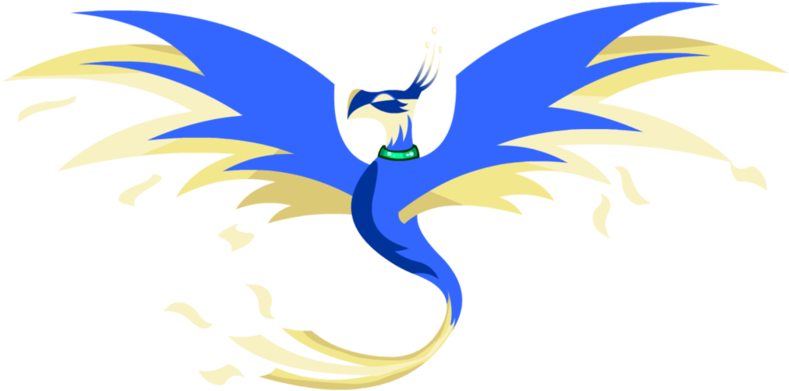 Stylized Blue Phoenix Art