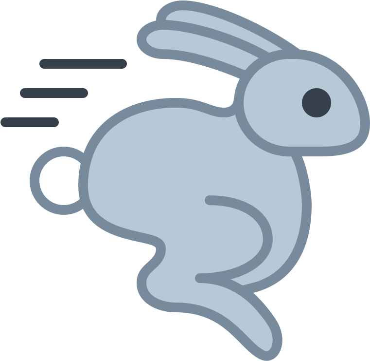 Stylized Blue Rabbit Graphic