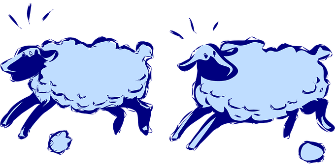 Stylized Blue Sheep Illustration