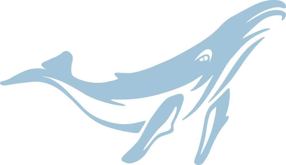 Stylized Blue Whale Clipart