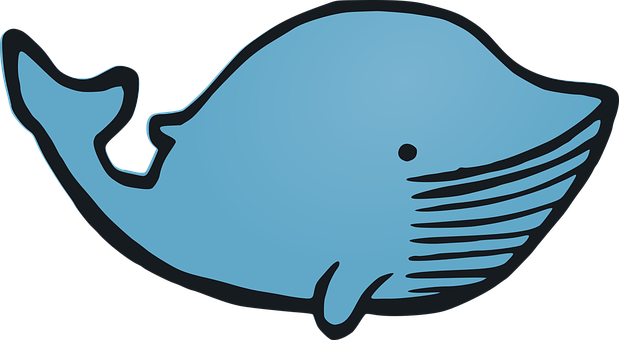 Stylized Blue Whale Graphic