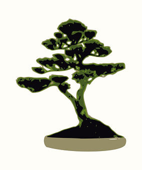 Stylized Bonsai Tree Illustration