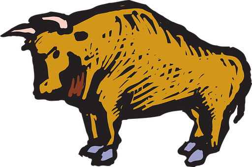 Stylized Brown Bull Illustration