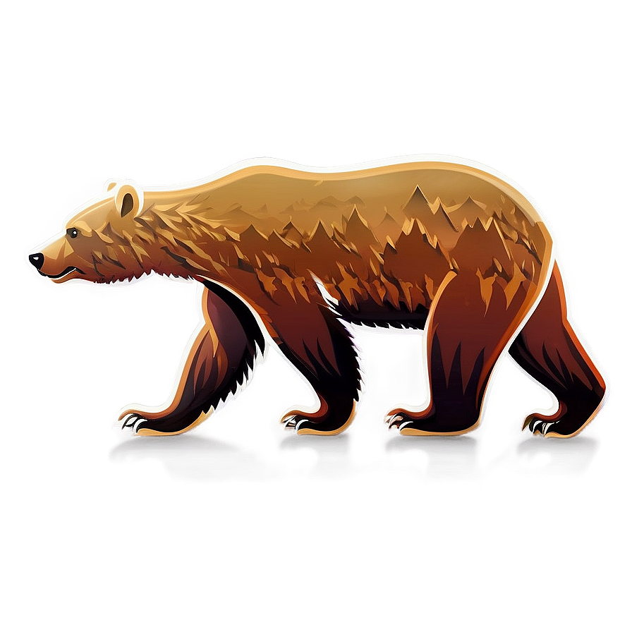 Stylized California Bear Png 10