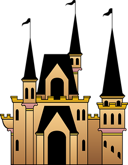 Stylized Cartoon Castle Illustration