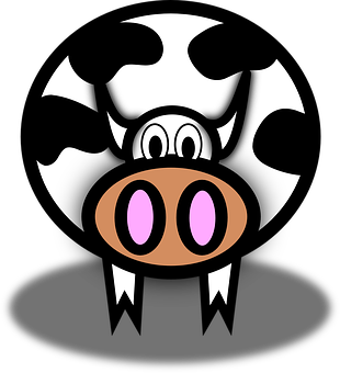Stylized Cartoon Cow Graphic