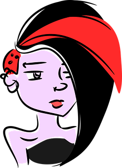 Stylized Cartoon Girlwith Red Hat