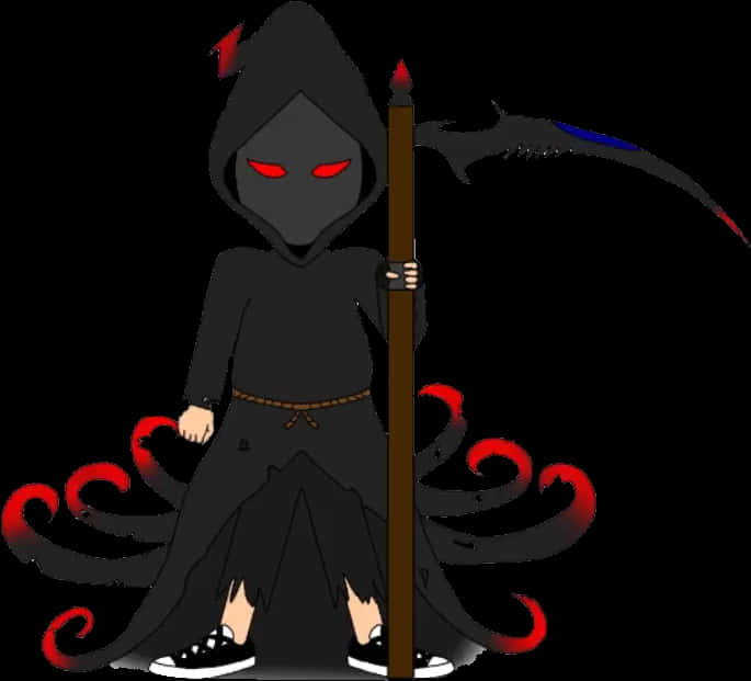 Stylized Cartoon Grim Reaper