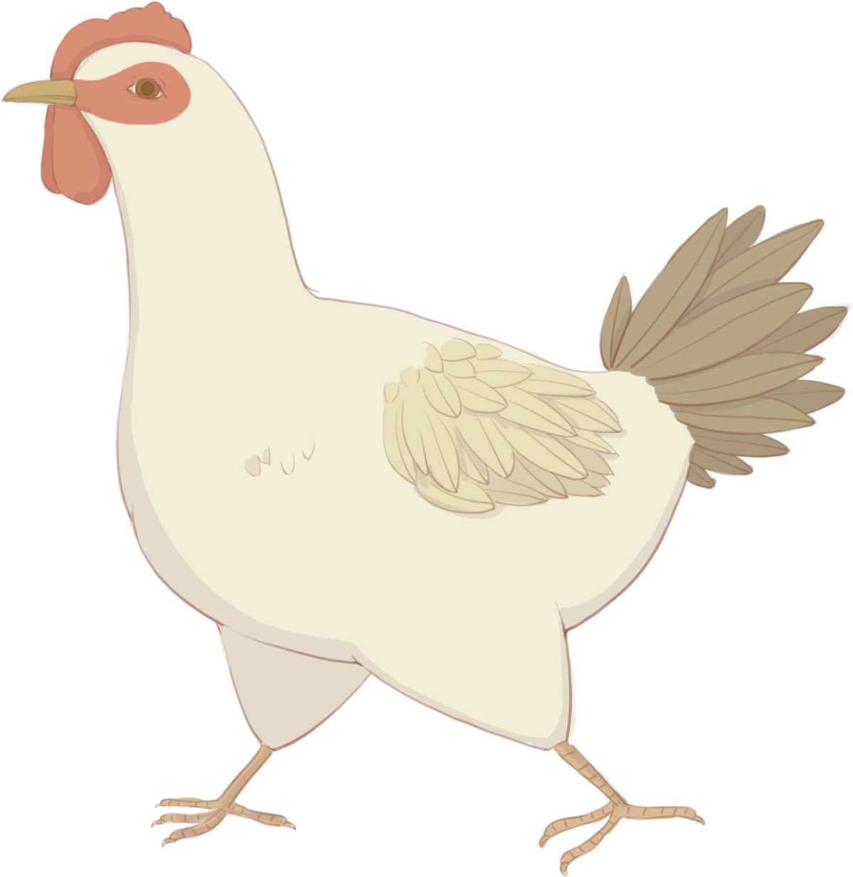 Stylized Cartoon Hen Illustration