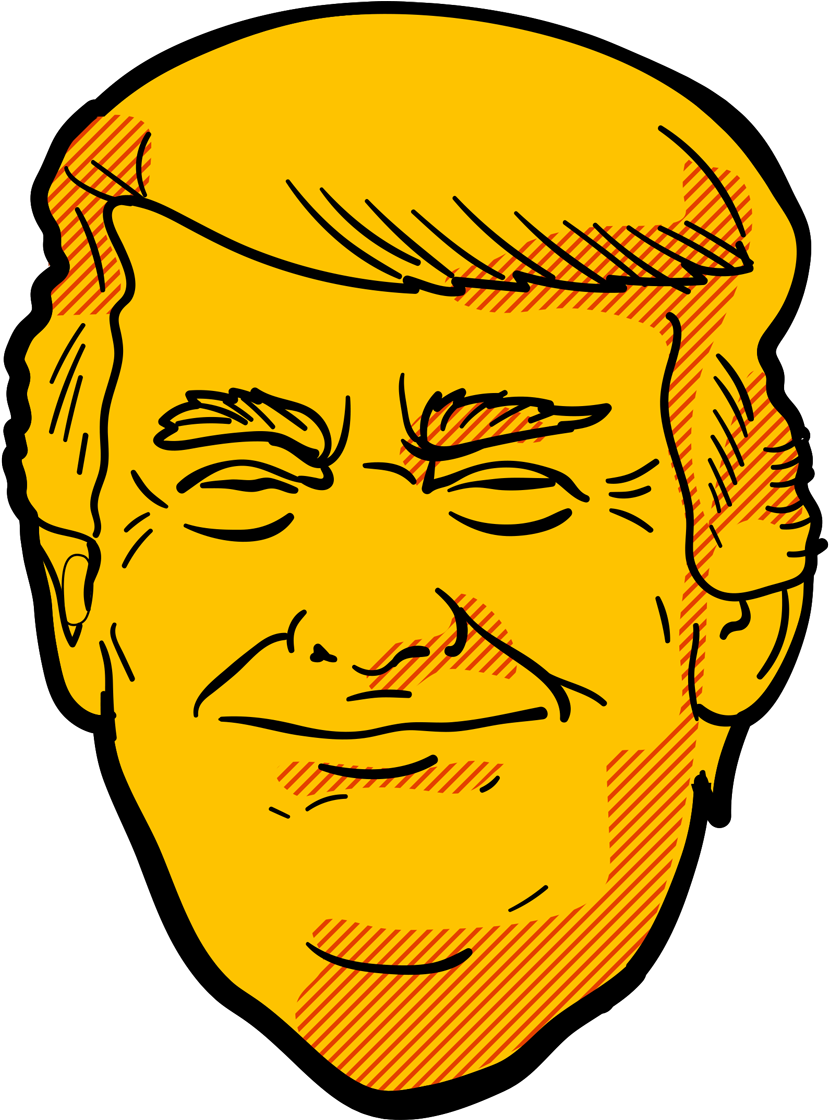 Stylized Cartoon Portraitof Political Figure