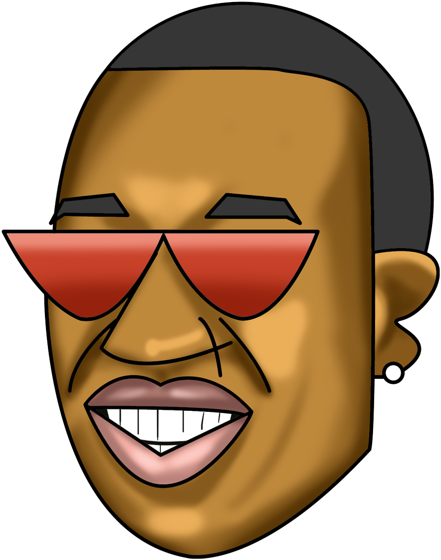 Stylized Cartoon Portraitwith Sunglasses