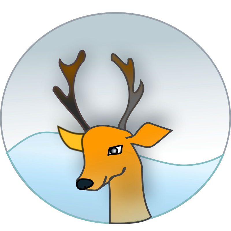 Stylized Cartoon Reindeer Portrait