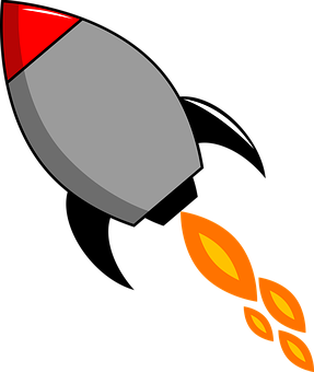 Stylized Cartoon Rocket Graphic