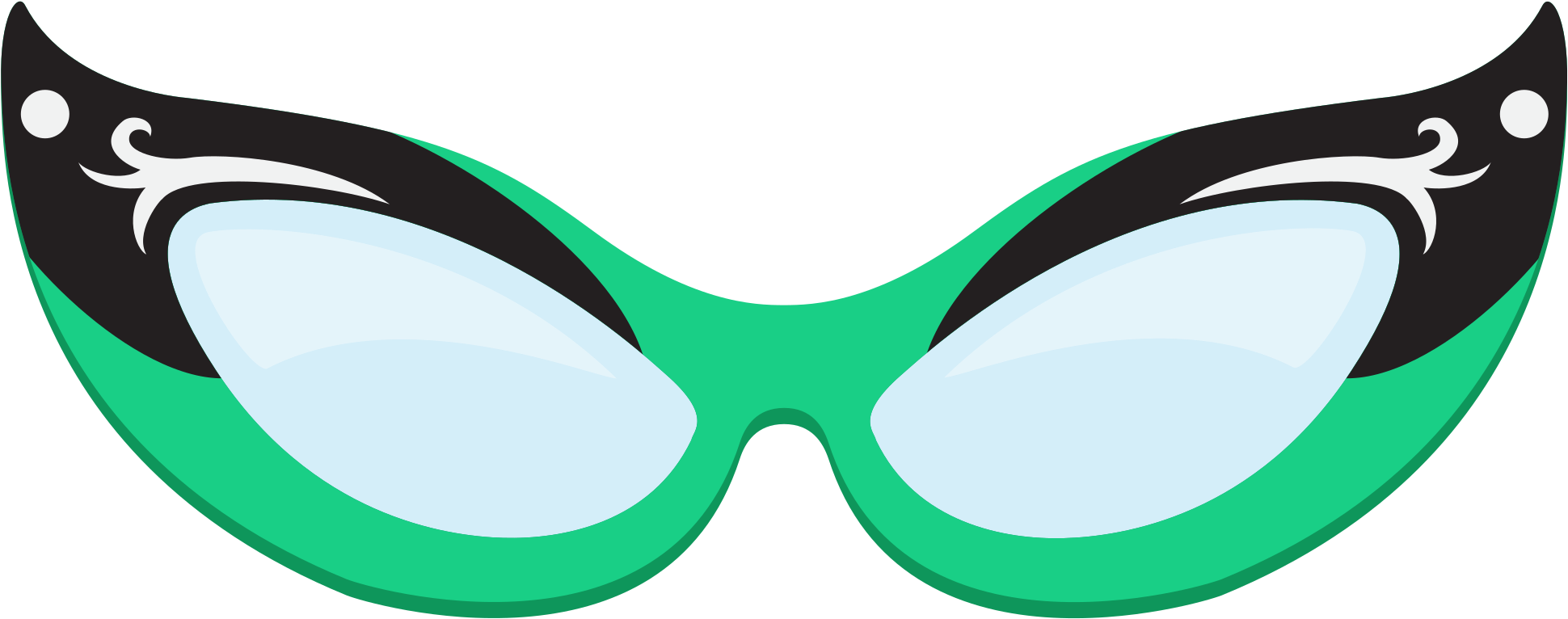 Stylized Cat Eye Sunglasses Vector