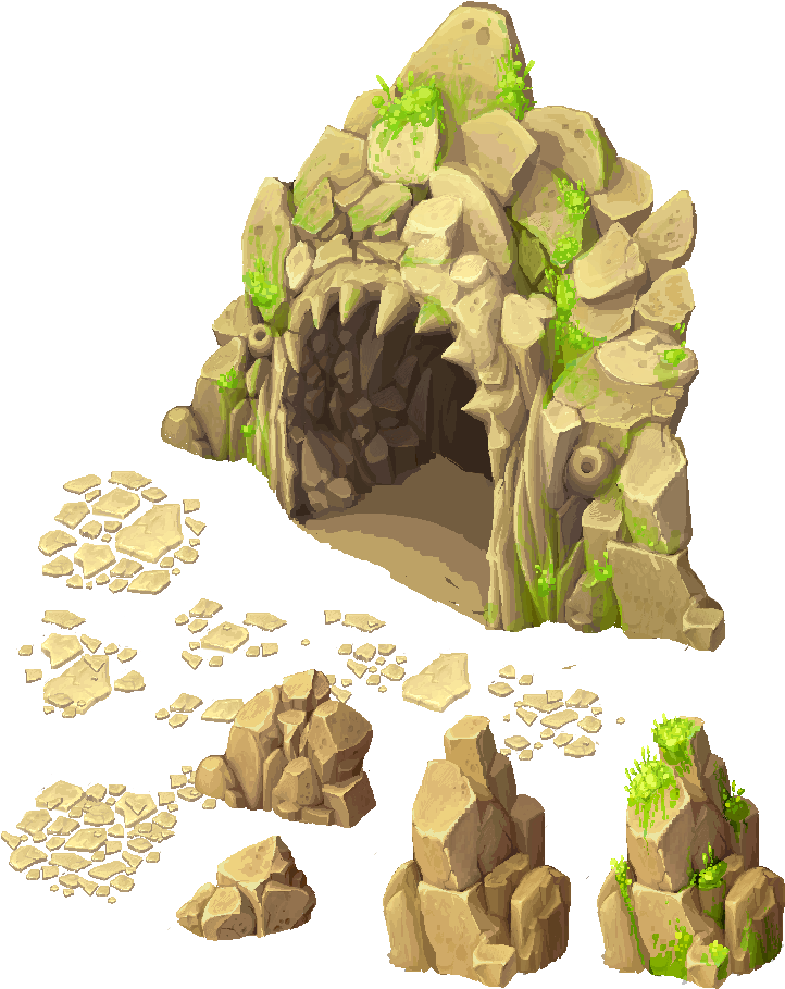 Stylized Cave Entrance Illustration