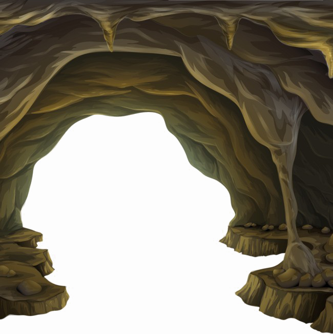 Stylized Cave Entrance Illustration