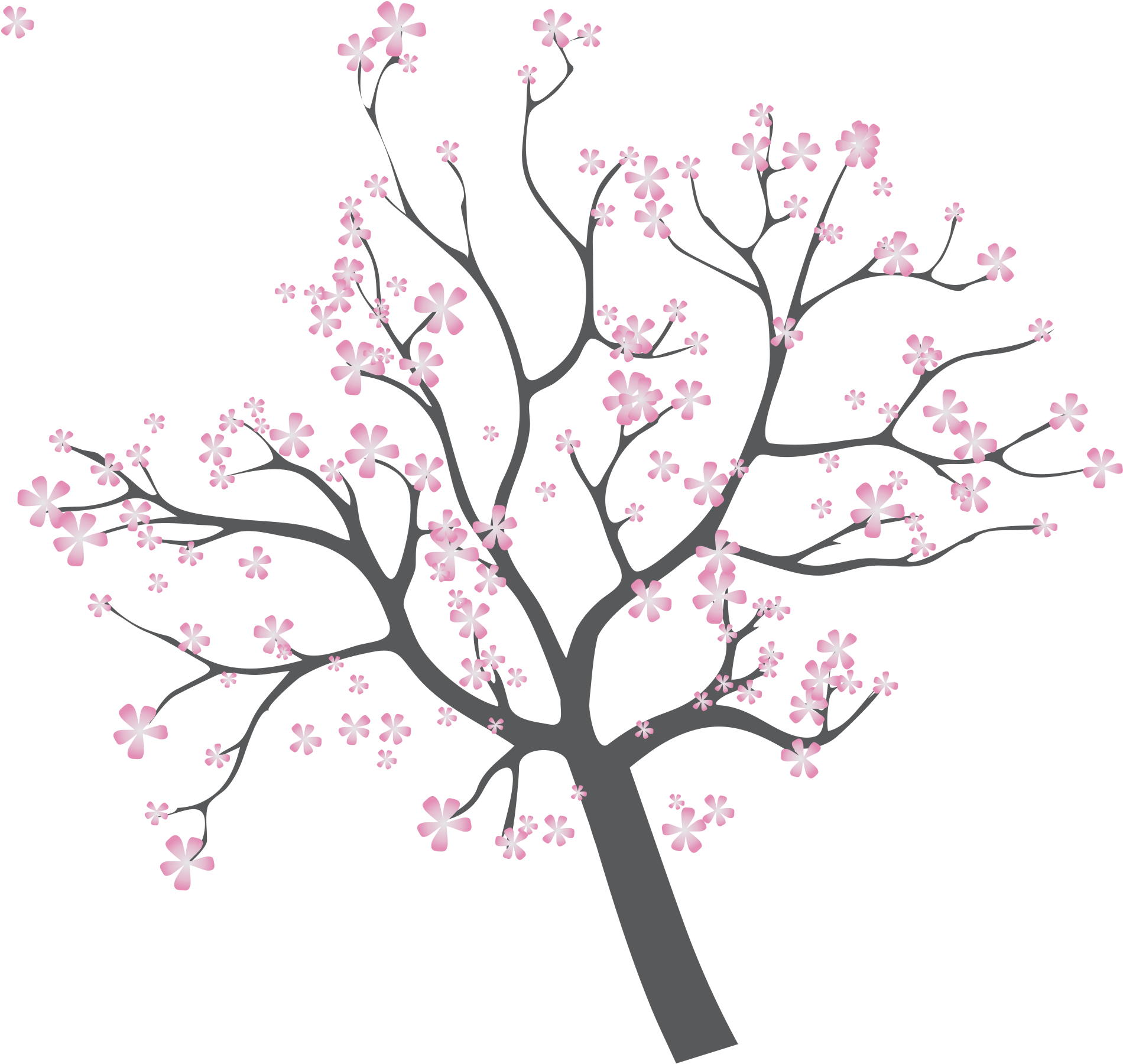 Stylized Cherry Blossom Branches