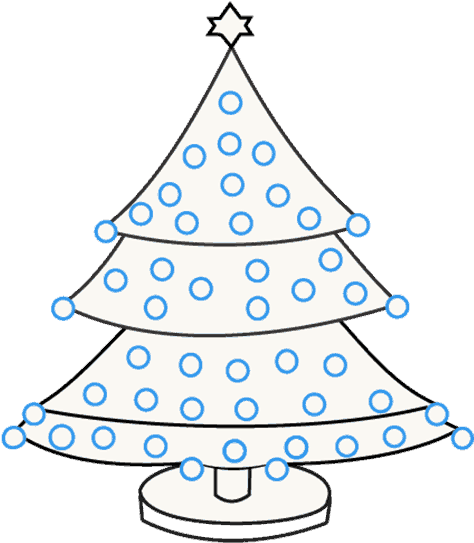 Stylized Christmas Tree Drawing