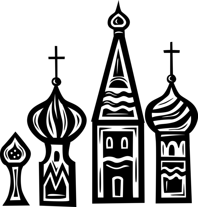 Stylized Church Spires Clipart