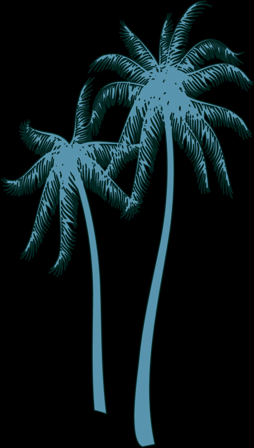 Stylized Coconut Trees Vector Art