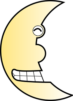 Stylized Crescent Moon Face