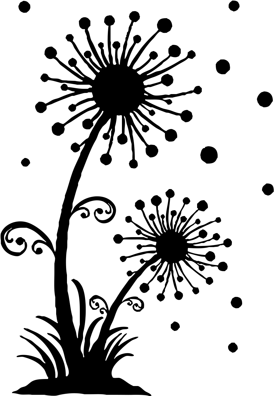 Stylized Dandelion Silhouette