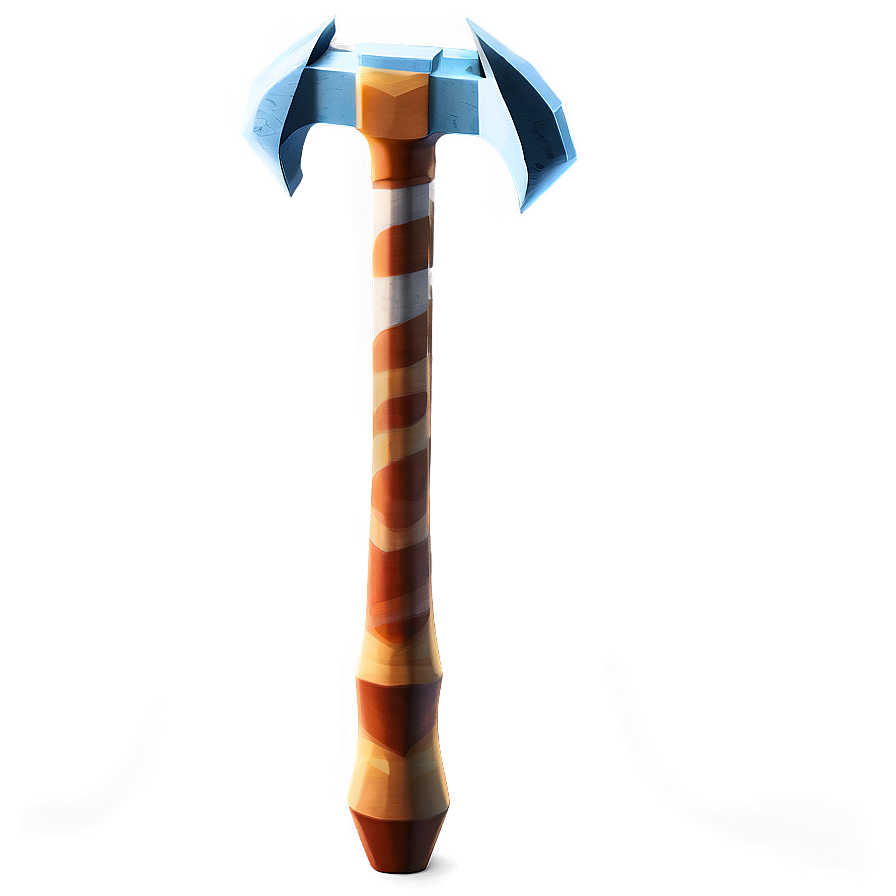 Stylized Diamond Pickaxe Png Kyn