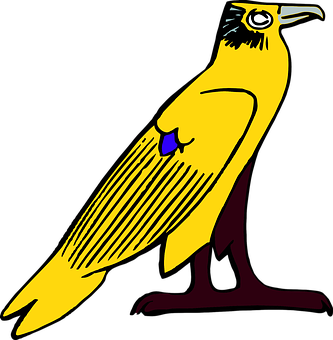 Stylized Egyptian Ba Bird Illustration