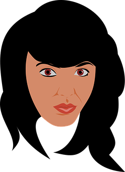 Stylized Female Face Vector Illustration