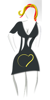 Stylized Female Silhouettewith Heart