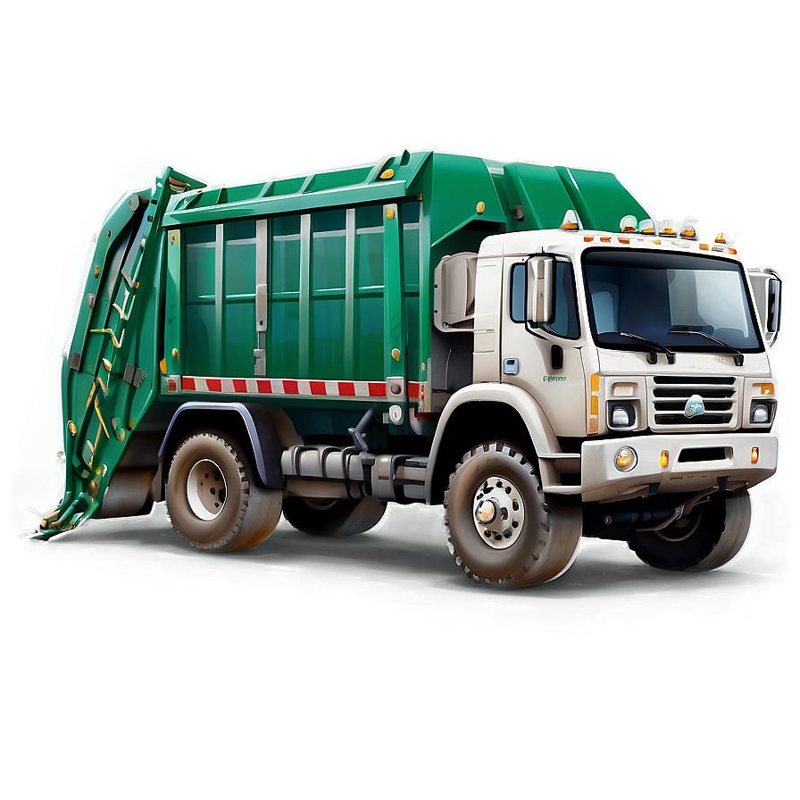 Stylized Garbage Truck Png Tvt