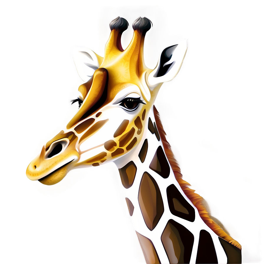 Stylized Giraffe Profile Png 90