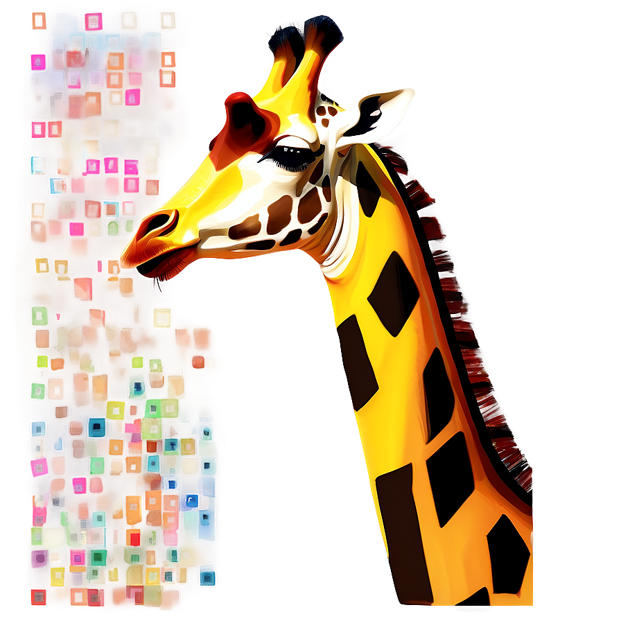 Stylized Giraffe Profile Png Hdt19