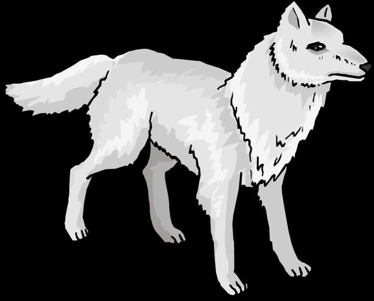 Stylized Gray Wolf Illustration