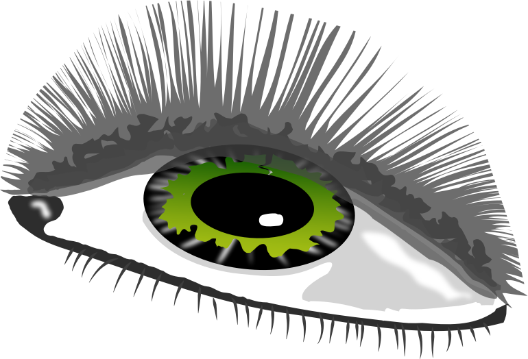 Stylized Green Eyewith Long Eyelashes