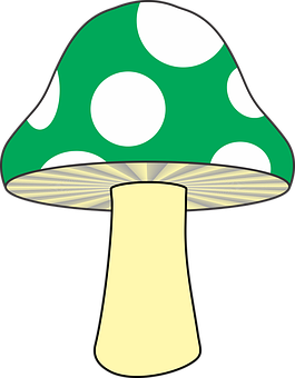 Stylized Green Mushroom Illustration